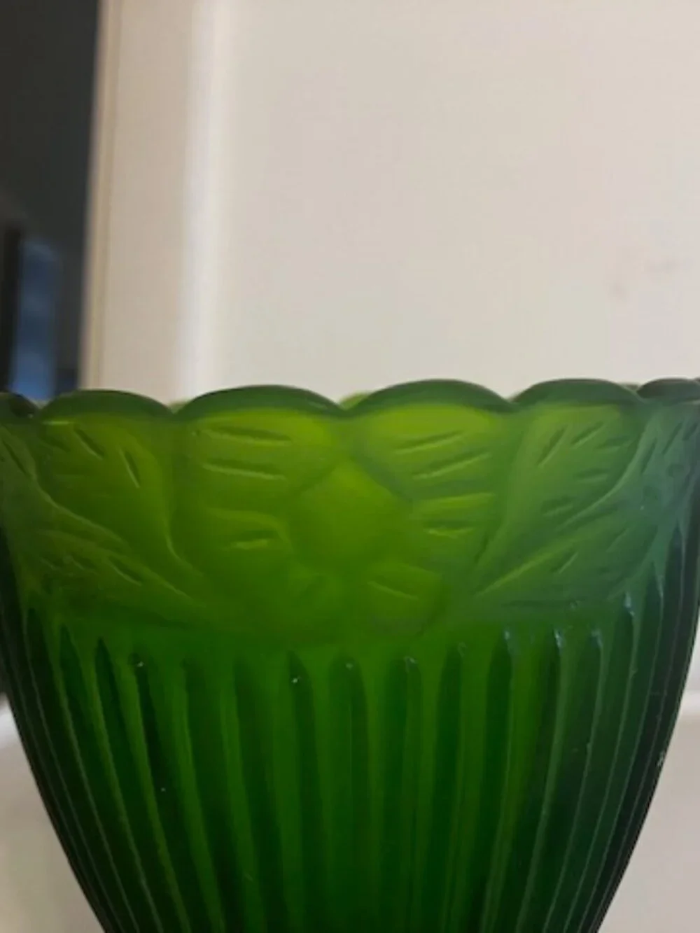 Vintage Green Glass Candy Dish or Vase